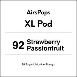 Airspops Disposable Xl: 92 Strawberry Passionfruit - AirsPops XL Pod 10ml
