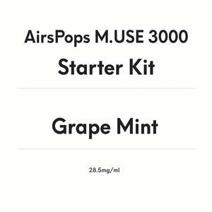 AirsPops M.USE 3000 Starter Kit -Grape Mint