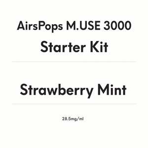 AirsPops M.USE 3000 Starter Kit -Strawberry Mint