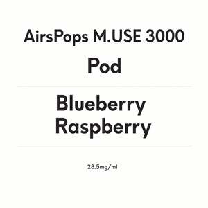 AirsPops M.USE 3000 Pod- Blueberry Raspberry
