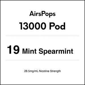 Pods: 19 Mint Spearmint - AirsPops 13000 Pod