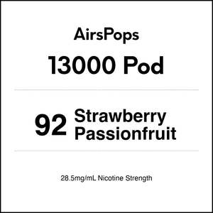 92 Strawberry Passionfruit - AirsPops 13000 Pod