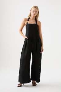 Playsuits Jumpsuits: Neo Pleated Halter Jumpsuit