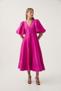 Bridesmaids: Dusk Puff Sleeve Midi Dress