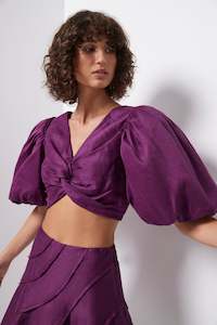 Crop Tops: Reverb Puff Sleeve Cropped Top