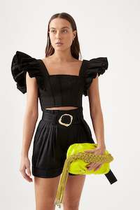 Crop Tops: Vanades Frill Crop Top