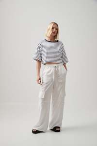 Sale Tees: Cropped Stripe Logo Tee 105