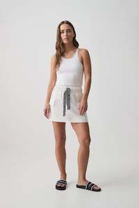 Logo Tape Twill Mini Skirt 650