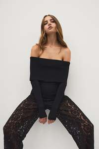 Sale Knitwear Jumpers: Deia Off Shoulder Ls Top