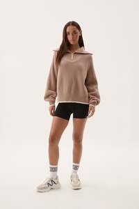 1/4 Zip Ribbed Knit Jumper 431