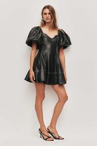 Black Dresses: Ether Puff Mini Dress
