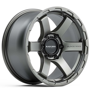 Wheels: Black Rock Grip Satin Gunmetal Grey 4x4 Wheels