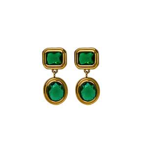 Earrings: Empress Earrings - Emerald
