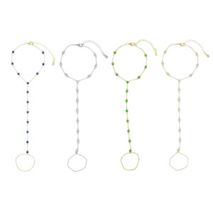Aurora Hand Chains - Clear/Emerald/Blue/Silver