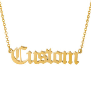 Neck Candy: Custom Nameplate Necklace -18K Gold Plated or Silver