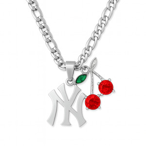 Neck Candy: Yankee Cherry Bomb Necklace (Customisable) - Silver