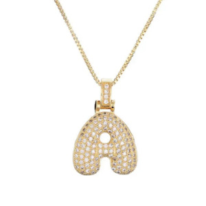 Bubble Initial Necklace (Customisable)- Gold