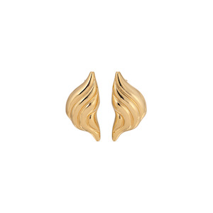 Vintage: Croissant Earrings-Gold