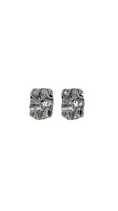 Foil Panel Earrings - Silver