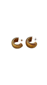 Chunky Grid Hoops - Gold