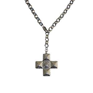 In God We Trust Capsule: Chunky Swirl Cross Chain - Silver