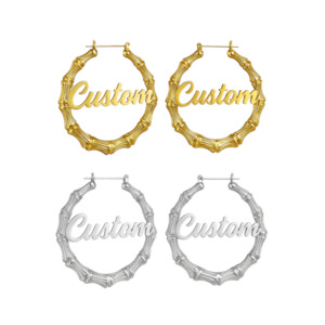 Earrings: Custom Bamboo Hoops- Gold/Silver