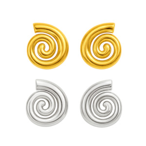 Earrings: Swirl Earrings - Gold/Silver