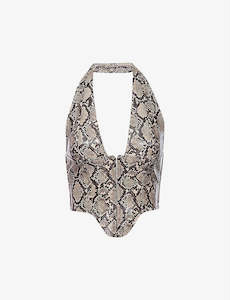 Tops: Mara Corset- Beige Python (XS)