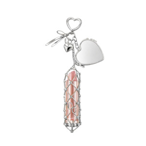 All: It-Girl Lip Gloss Holder Bag Charm - Silver Heart