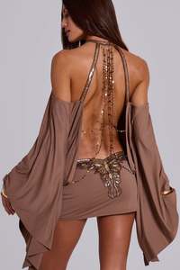 All: Alula Embellished Butterfly Mini Dress (UK 6)