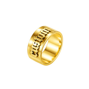 Rings: Personalised Statement Ring - 18K Gold-Plated