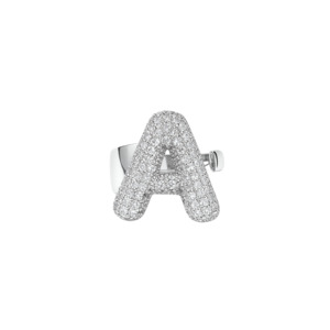 Rings: Large Bubble Initial Ring - Silver