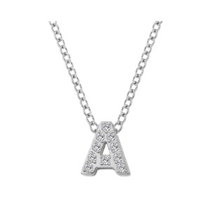 All: Mini Iced Initial Necklace - Silver