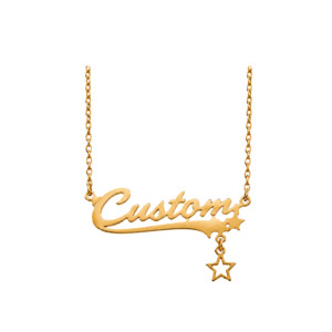 All: Personalised Star Nameplate Necklace - Gold/Silver