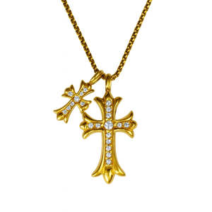 All: Dual Cross Pendant - 18K Gold-Plated