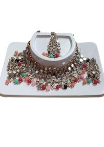 Multi Color With Mirror Work Necklace Set