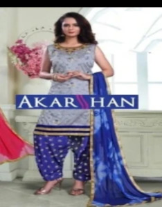 Plus Size: Silk Patiyala (Patiala) Kameez with Handwork