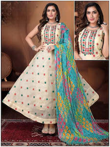Cotton Chanderi Silk Gown