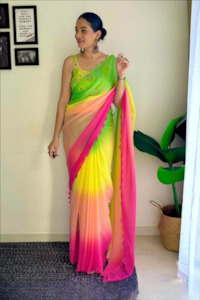 Georgette Saree with Embroidered Blouse