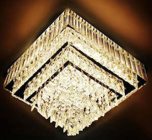 Rectangular LED Ceiling Light Fixture Modern Crystal Chandelier
