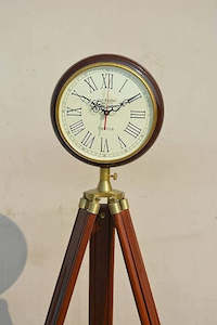 Home Decor Living: Grandfather Floor Standing Clock Vintage Roman Number Wooden Clock On Tripod