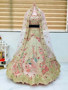 Designer Semi Stitched Bridal Shaded Lehenga Choli