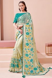 Brasso Fabric Designer Printed Saree
