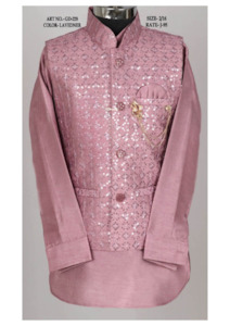 Kids Boy Modi Suit With Sequence Jacket