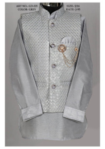 Kids Boy Modi Suit With Sequence Jacket