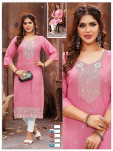 Rayon Kurti with Handwork & Embroidery