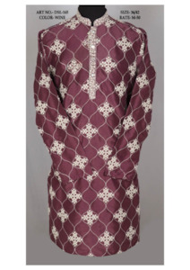 Sherwani Plus Size: Men's Mirror Work Embroidered Kurta Pajama Set