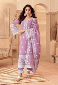 Salwar Kameez: Cotton Silk Straight Suit with Dupatta
