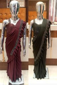 Girls Pre-Pleated Readymade Saree