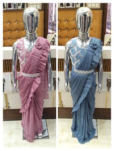 Girls Pre-Pleated Readymade Saree
